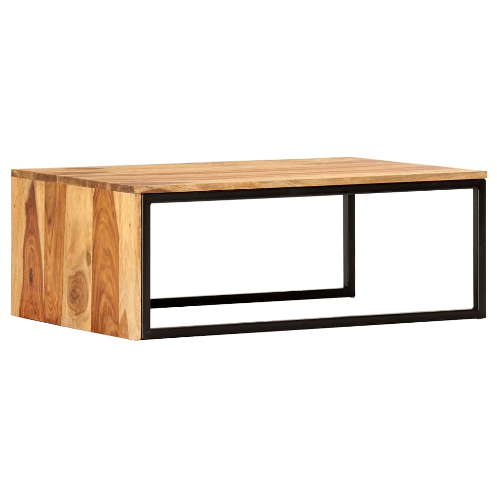 Brown Set of 2 Solid Sheesham Wood Rectangular Nesting Coffee Table L938876