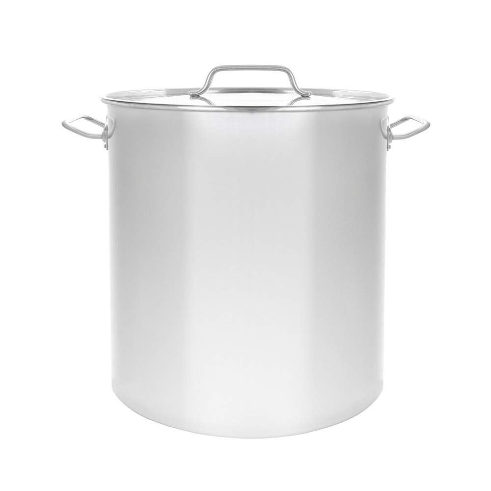 60QT Polished Stainless Steel Stock Pot with Lid A17229