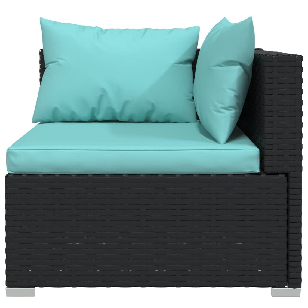 Black 13-Piece PE Rattan Outdoor Sectional Sofa J6424