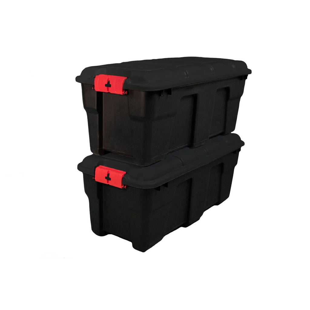 Stackable 17 Gallon Black Plastic Footlocker P211915