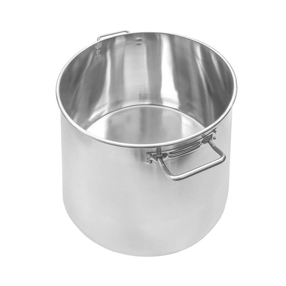 60QT Polished Stainless Steel Stock Pot with Lid A17229