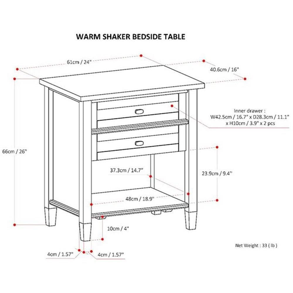 2-Piece Wood Nightstand Set N160