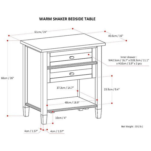 2-Piece Wood Nightstand Set N160