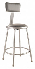 24" Heavy Duty Vinyl Padded Steel Stool with Backrest K544