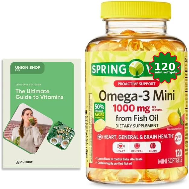 Omega-3 Fish Oil 1000 mg 120 Count Softgels Dietary Supplement A46071