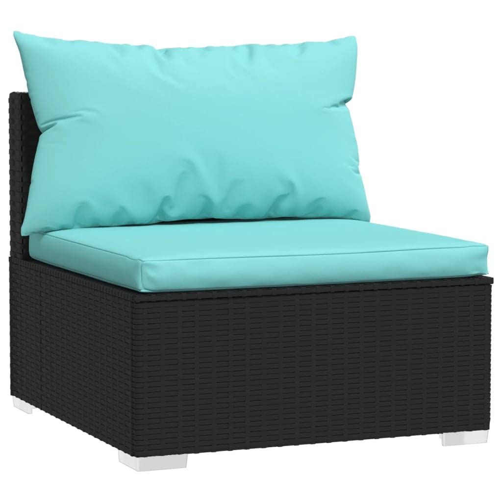 Black 13-Piece PE Rattan Outdoor Sectional Sofa J6424