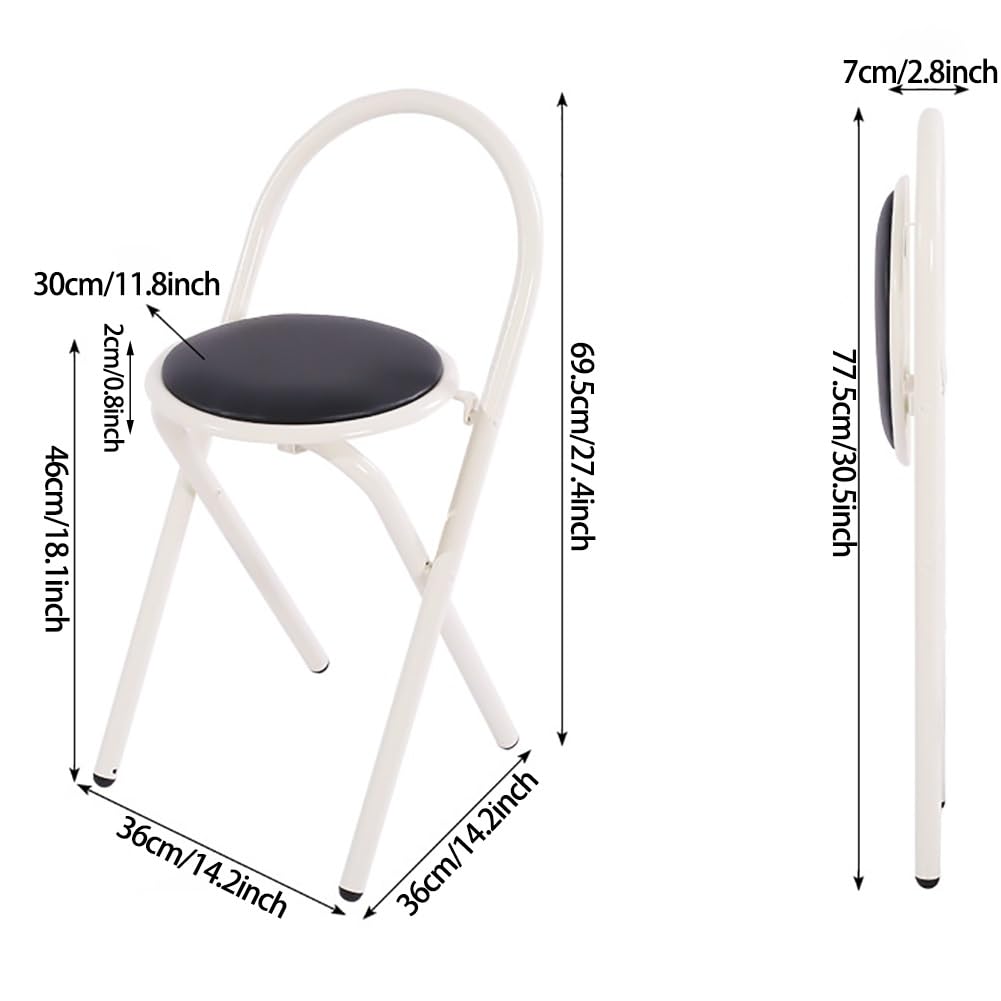 18 Inch Black Folding Bar Stool with Cushion M319609