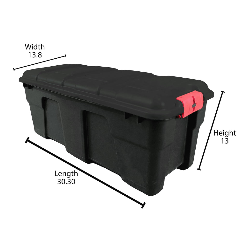 Stackable 17 Gallon Black Plastic Footlocker P211915