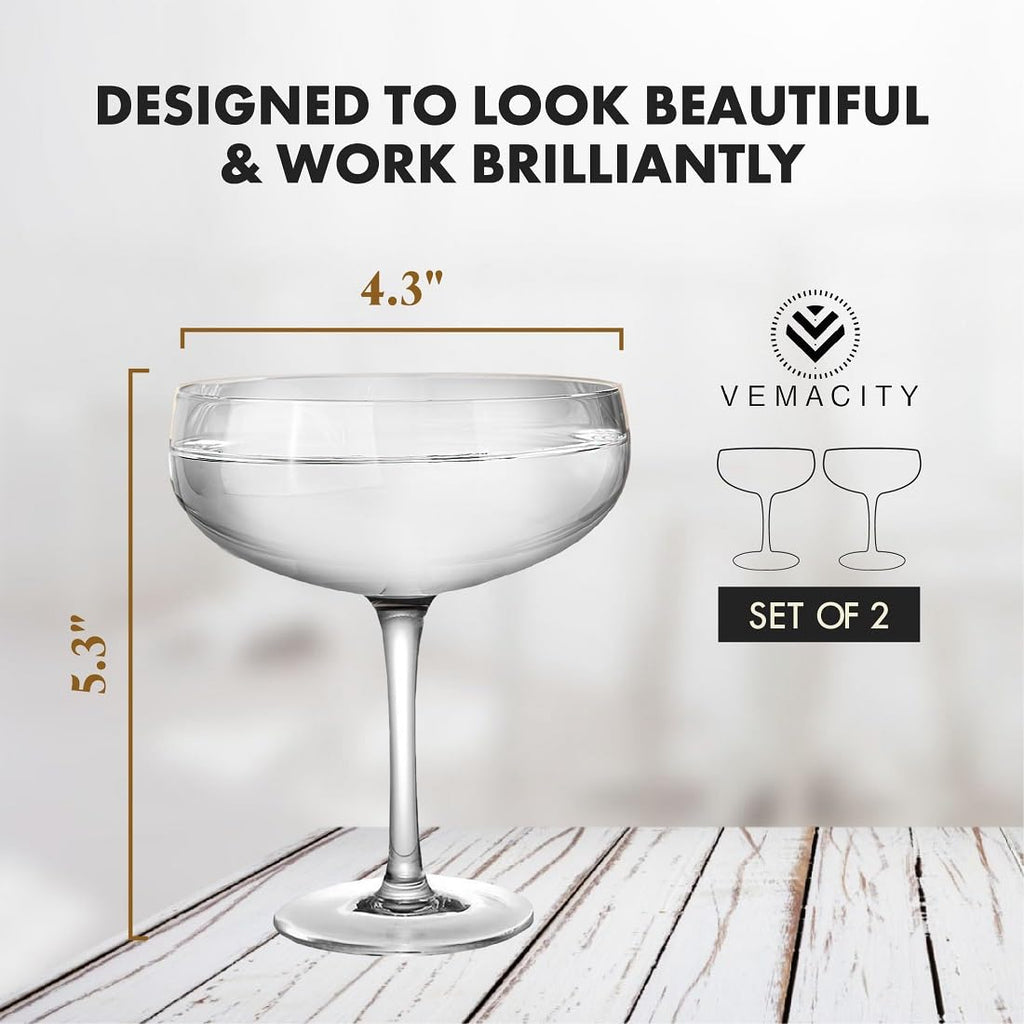 Handblown Coupe Cocktail Glasses Set of 2 S461243