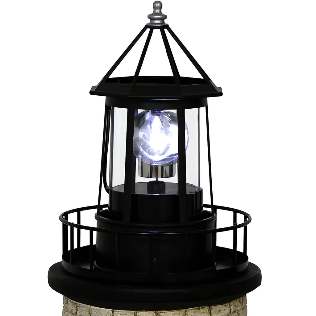 Black IP65 Waterproof Solar Rotating Lighthouse Light W473