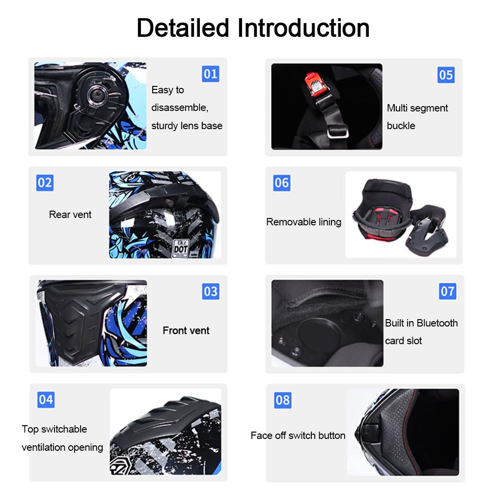 Modular Flip-Up Full Face Motorcycle Helmet with Dual Visor Z71958