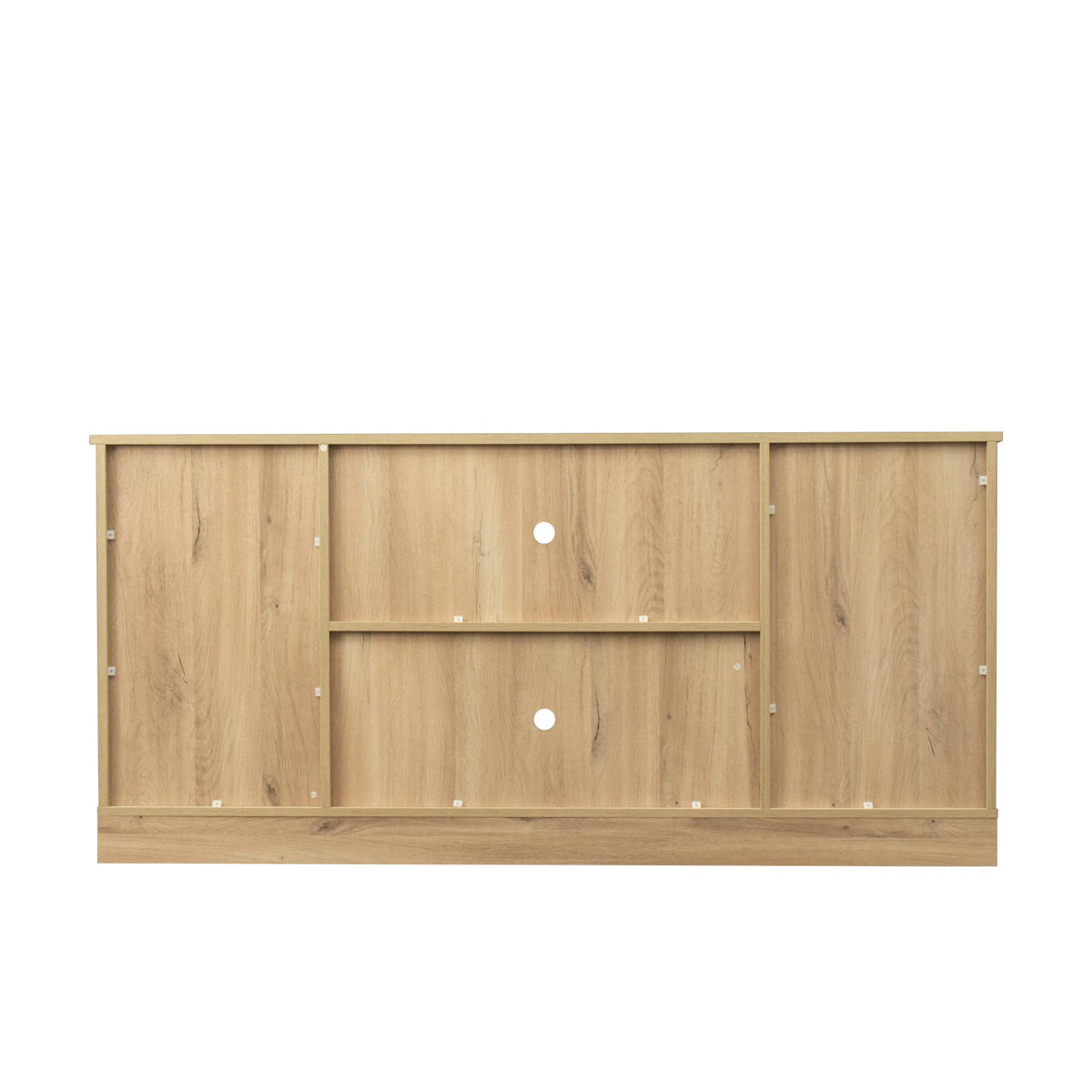 Rustic Oak Wood TV Stand with Sliding Barn Door K8235
