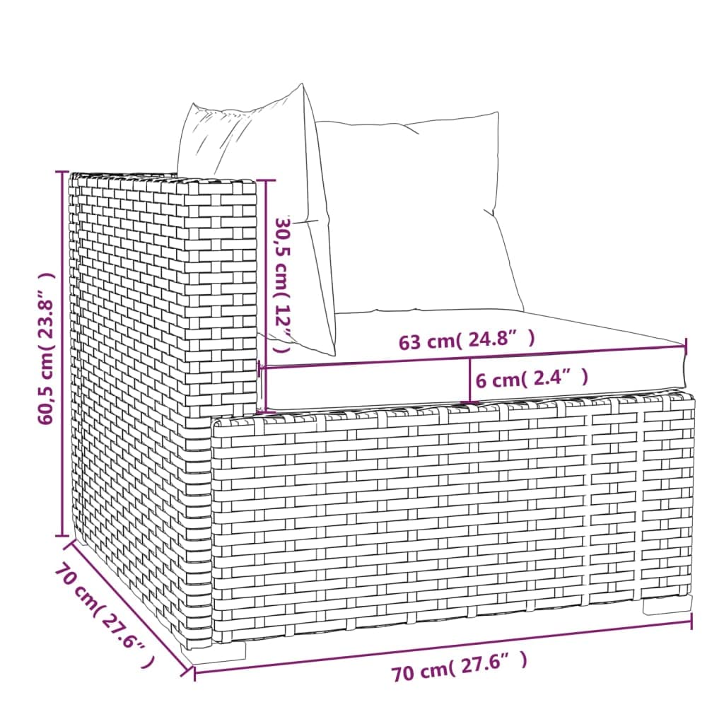 Black 13-Piece PE Rattan Outdoor Sectional Sofa J6424