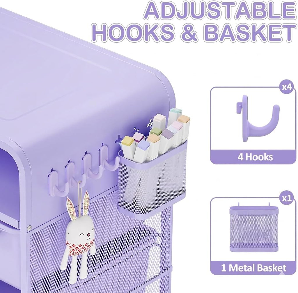 Kids Nightstand, Girls Bedside Table, Night Side Table, Purple H8208