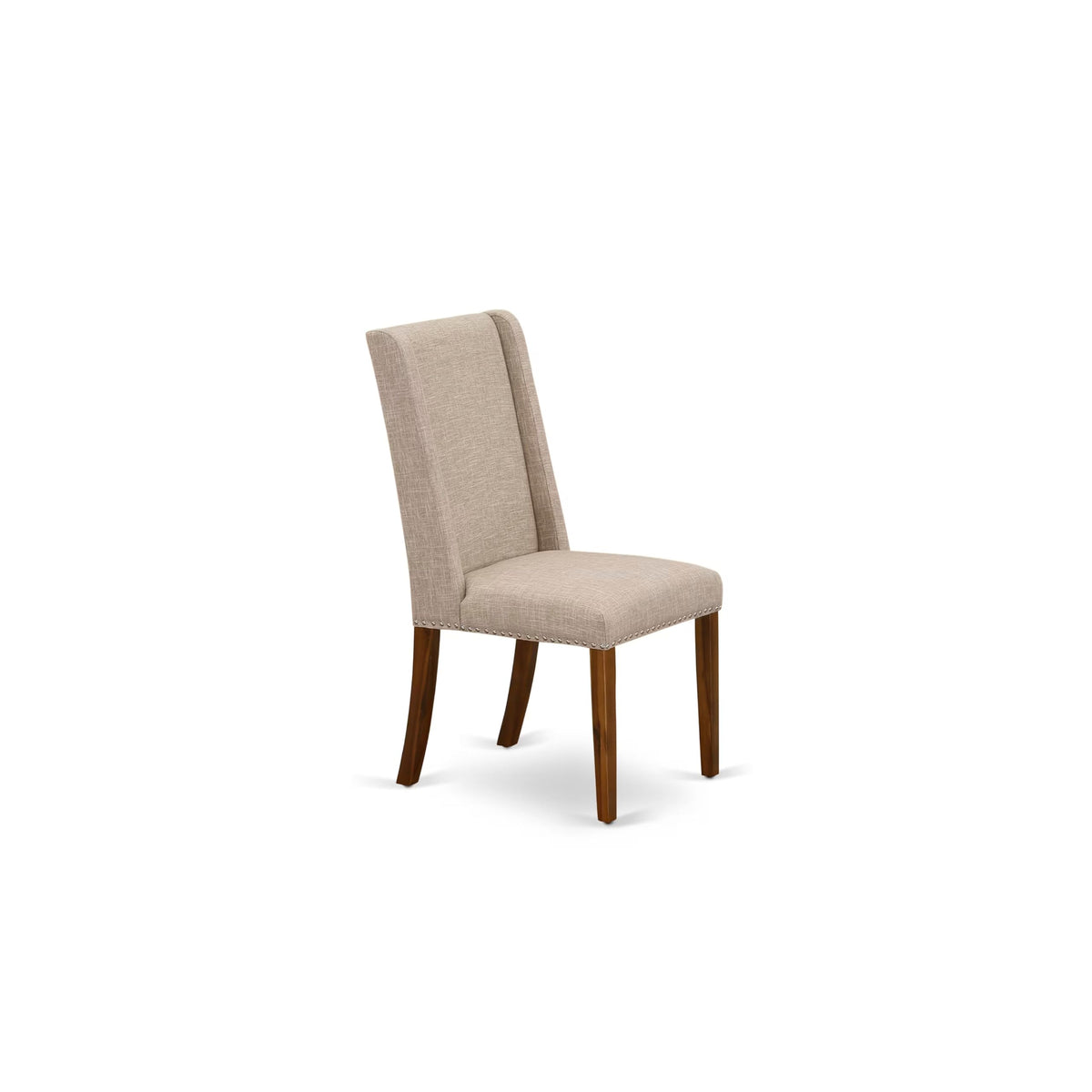 5-piece Wooden Dining Room Set with 4 Light Tan Linen Chairs A747