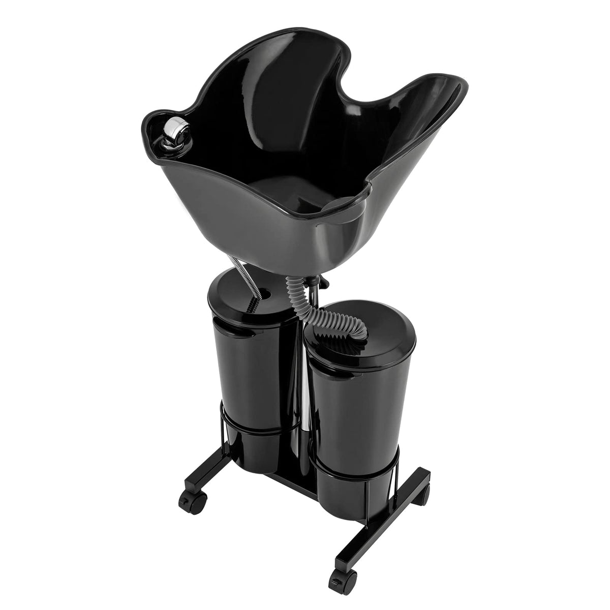 Portable Mobile Shampoo Bowl with Electric Pump, 2 Bucket, Drain Hoses, Height-Adjustable K540980