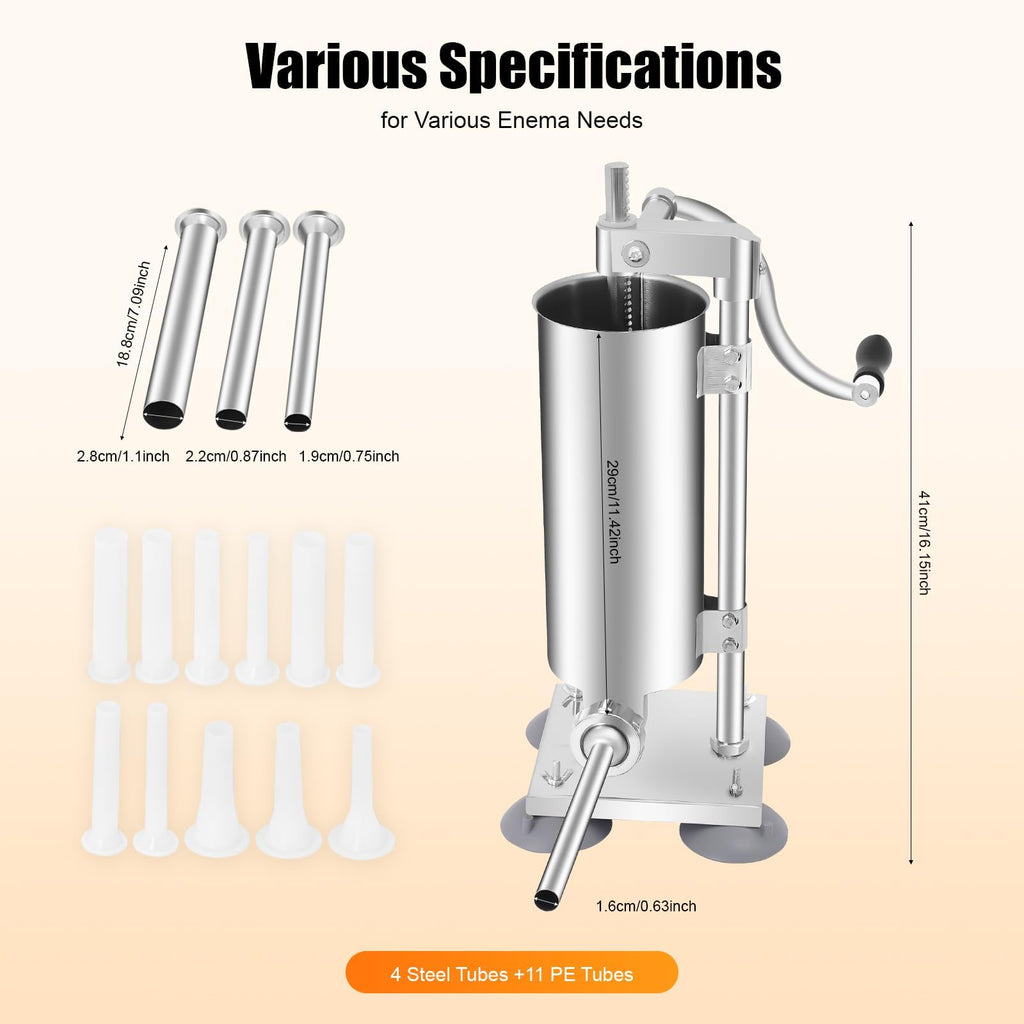 6Lbs Stainless Steel Vertical Sausage Stuffer with 6 Tubes S13798