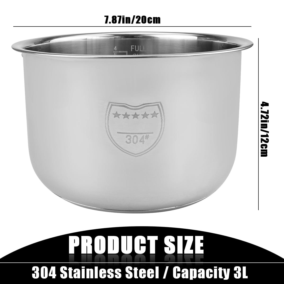 3L Stainless Steel Rice Cooker Inner Pot Replacement G476