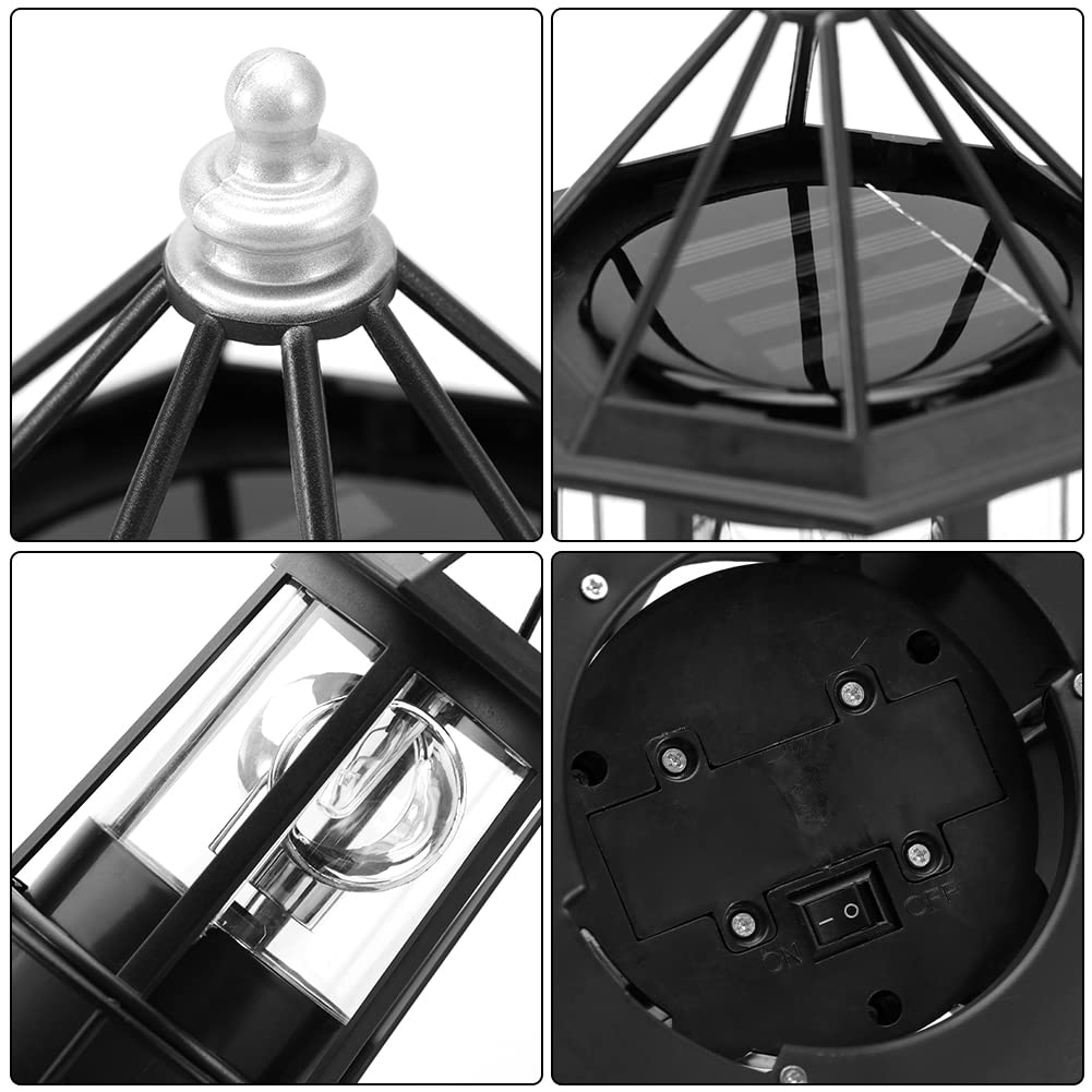 Black IP65 Waterproof Solar Rotating Lighthouse Light W473