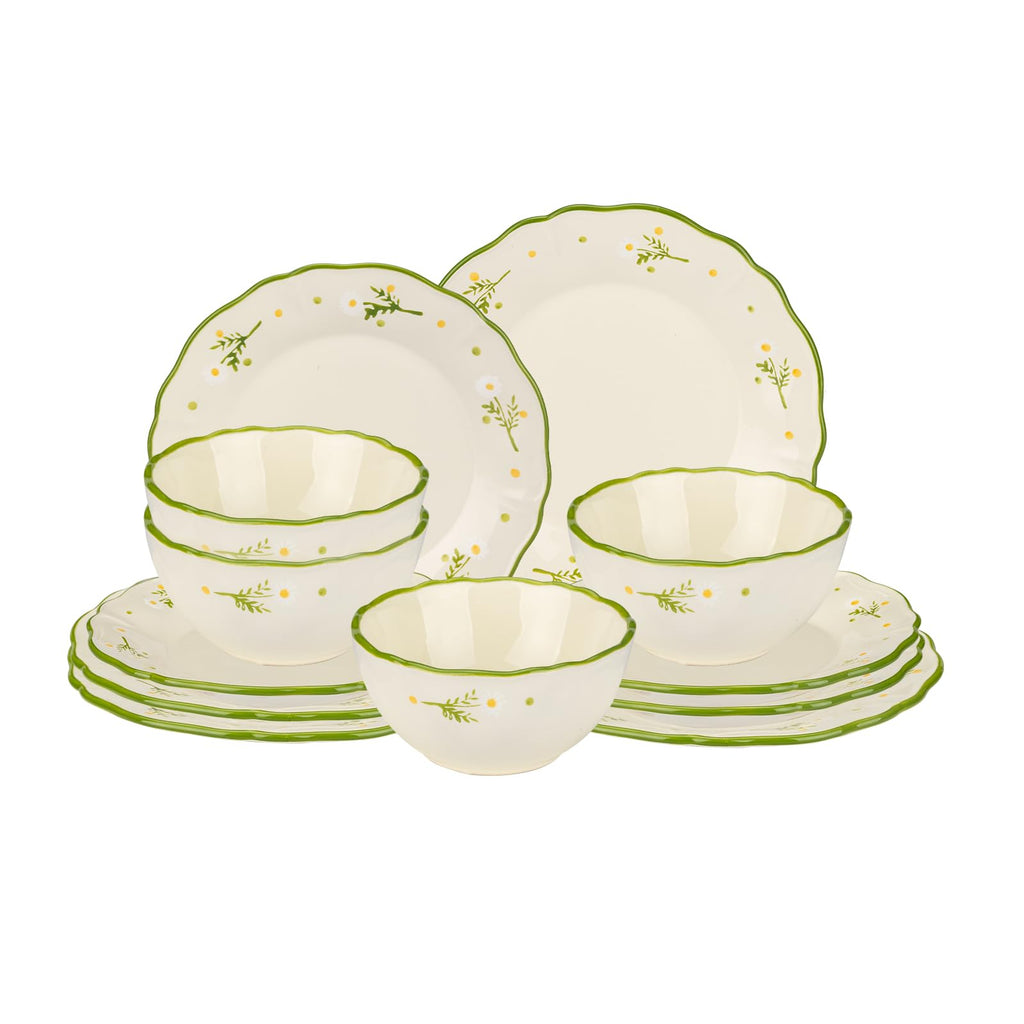 12-Piece Hand-painted Ceramic Dinnerware Set X44343