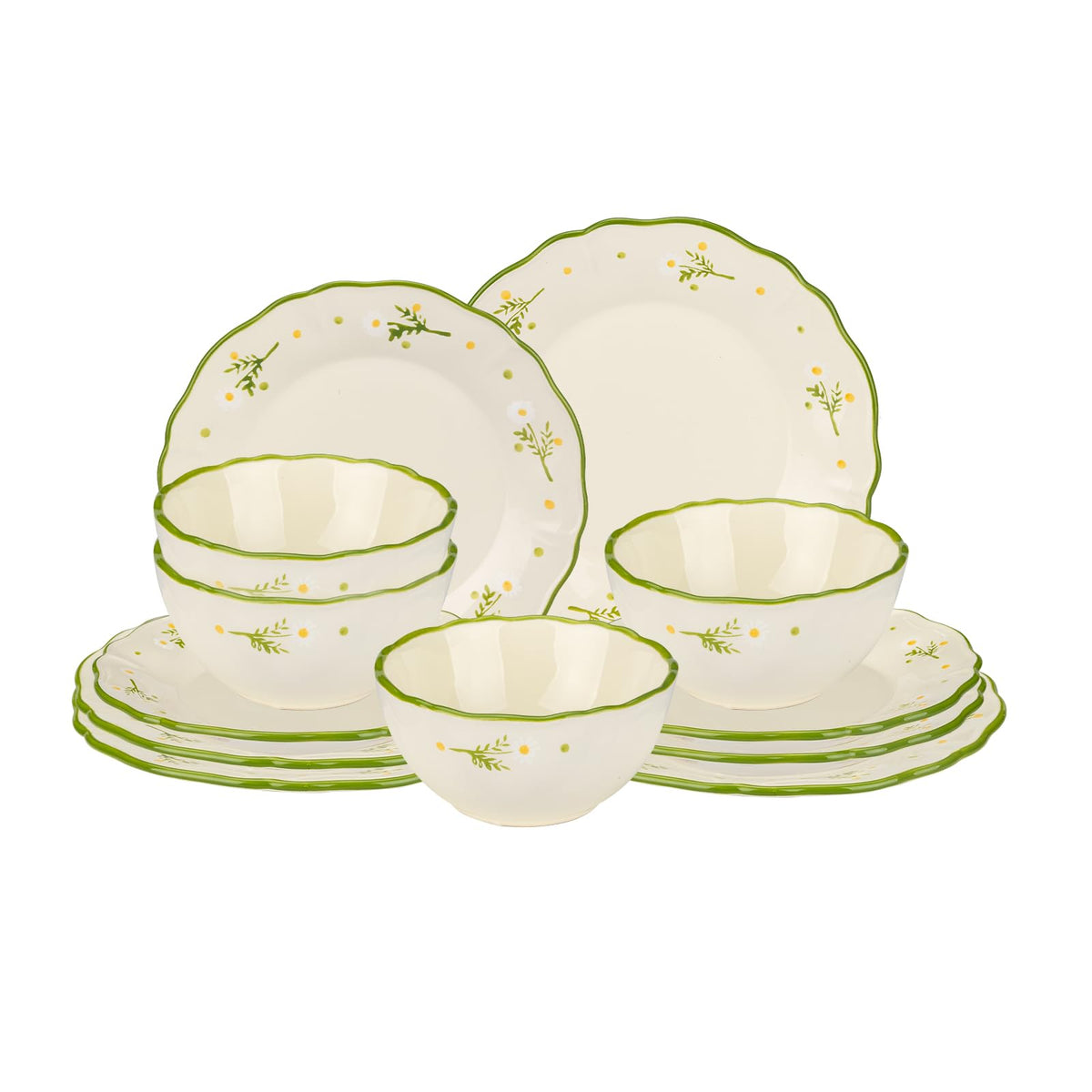 12-Piece Hand-painted Ceramic Dinnerware Set X44343