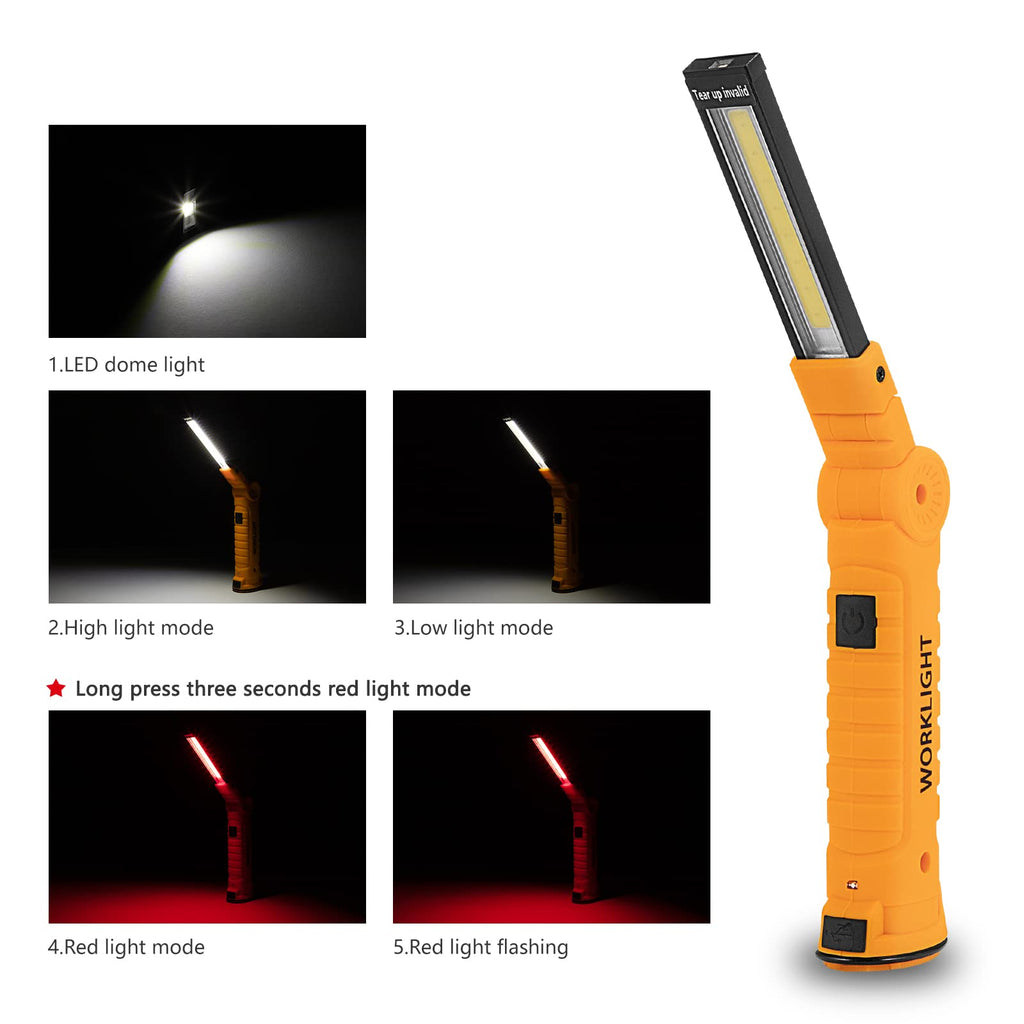 3 Pack Rechargeable LED Work Lights with Magnetic Base J456891