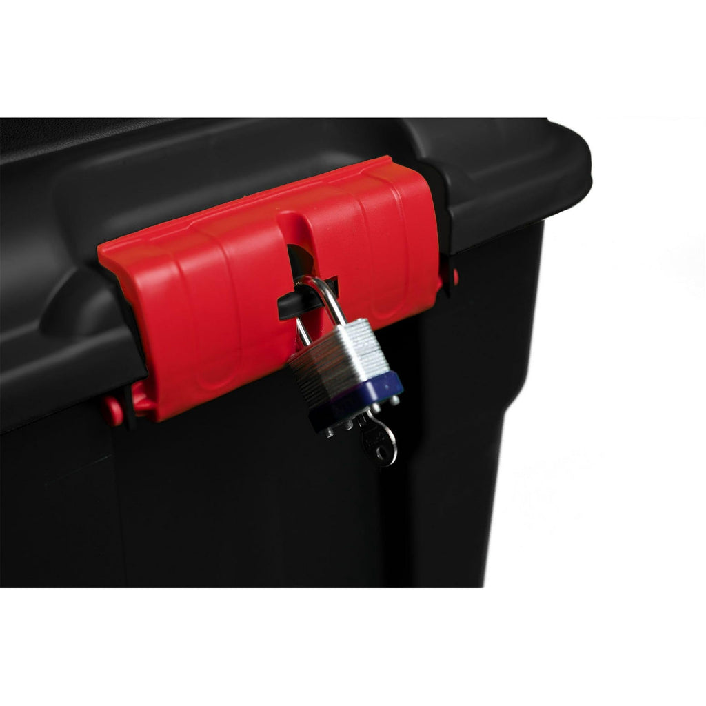 Stackable 17 Gallon Black Plastic Footlocker P211915