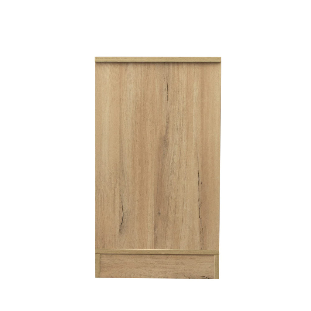 Rustic Oak Wood TV Stand with Sliding Barn Door K8235