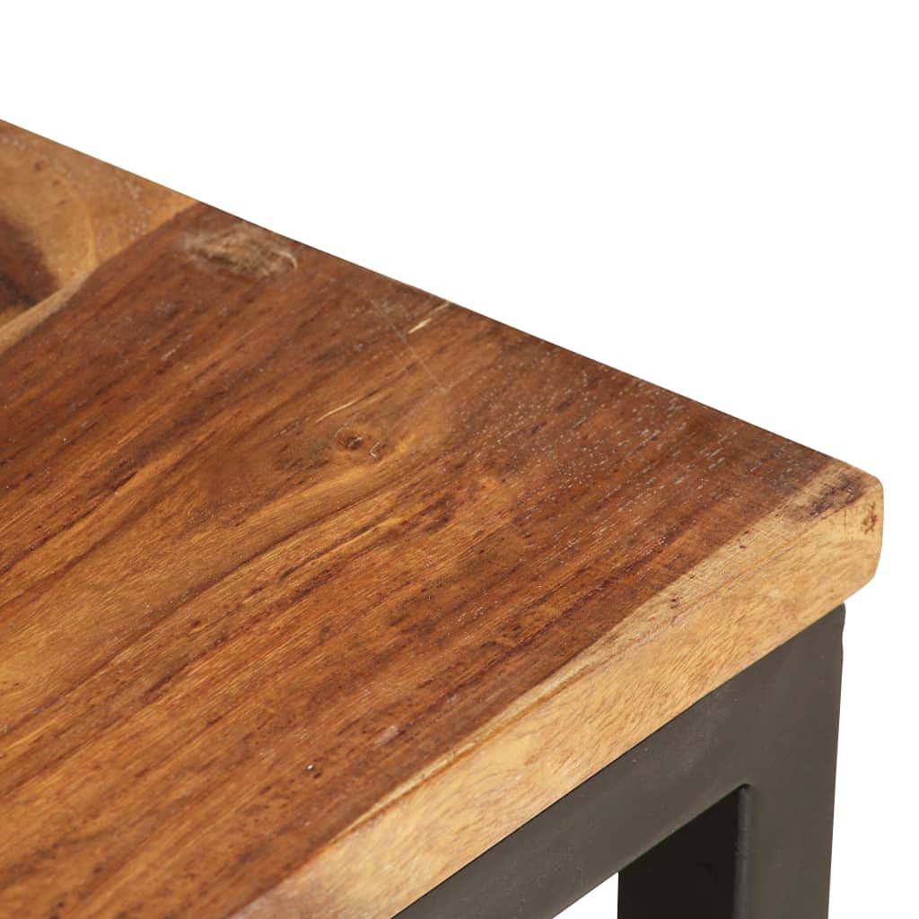 Brown Set of 2 Solid Sheesham Wood Rectangular Nesting Coffee Table L938876