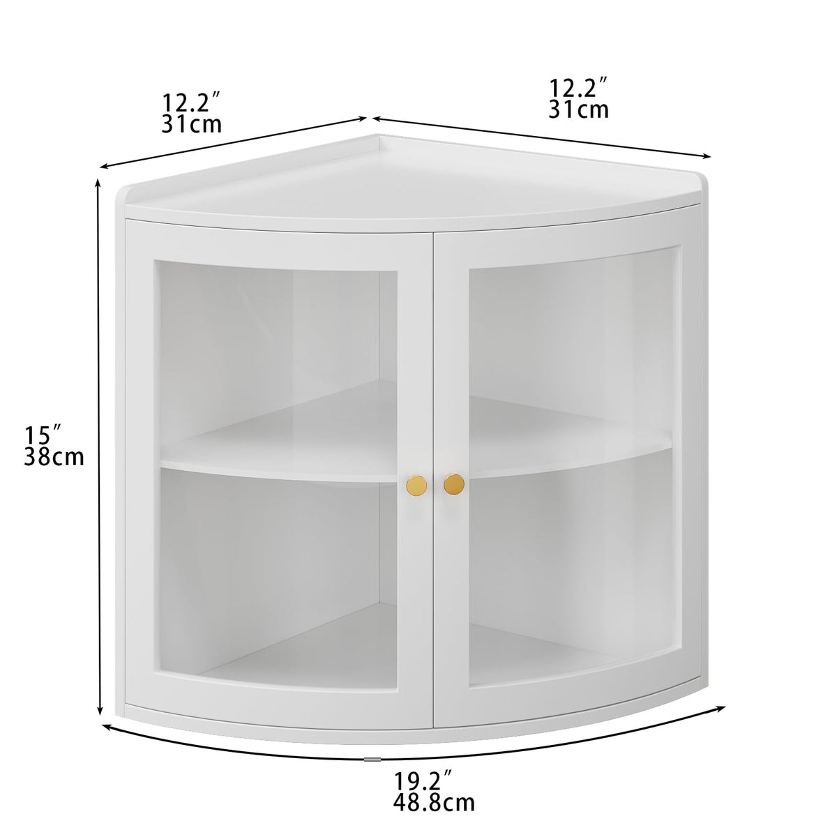 White Double Layer Large Bread Box with Acrylic Doors U244517