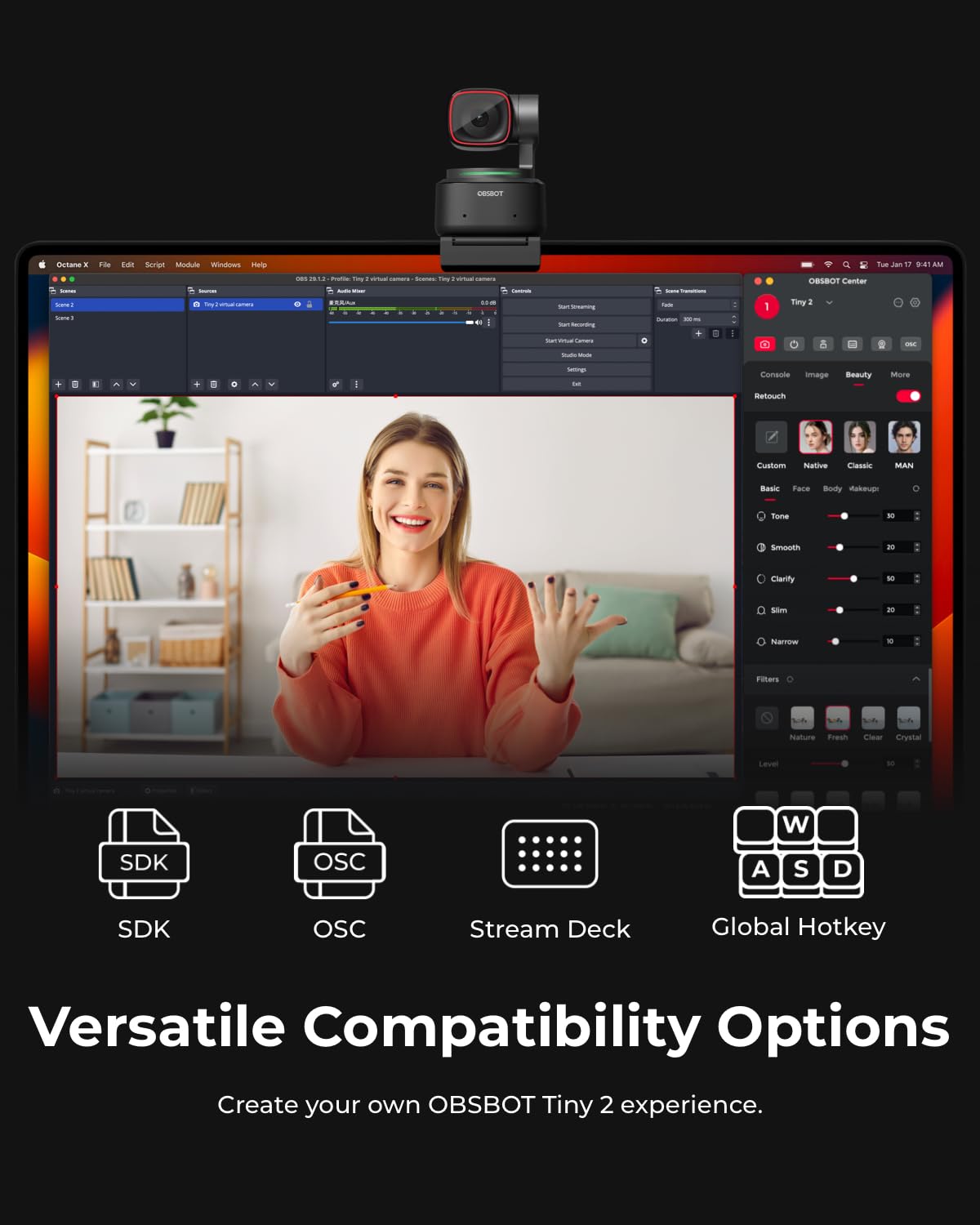 4K PTZ Webcam with Voice Control H2941
