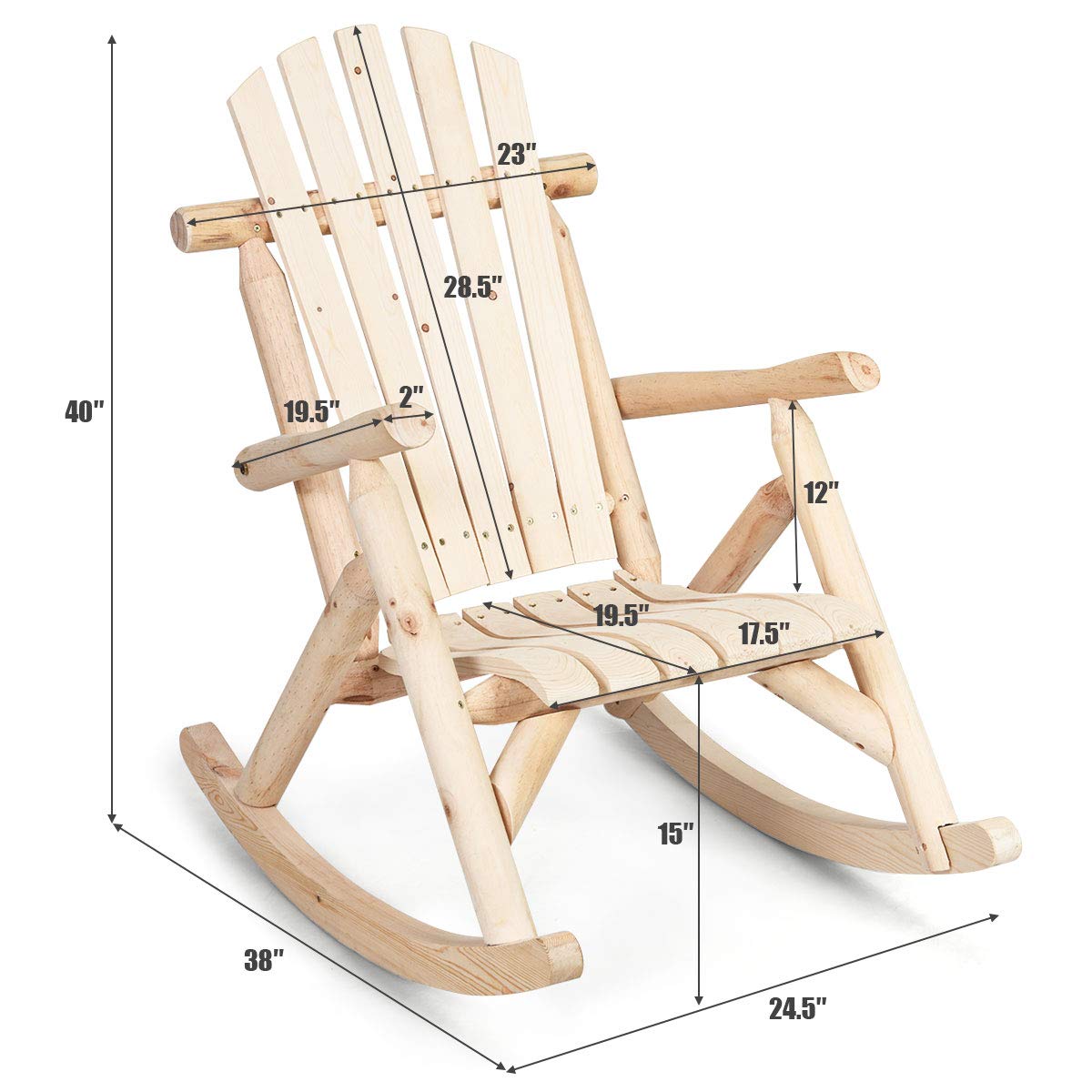Log Rocking Chair Set C383428