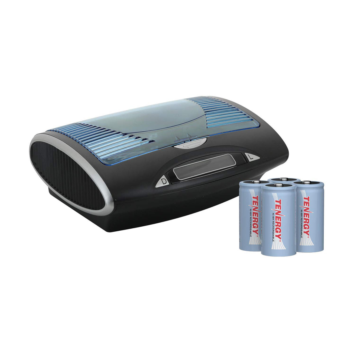 Rechargeable C Batteries and LCD Smart Battery Charger, 4 Pack A26206