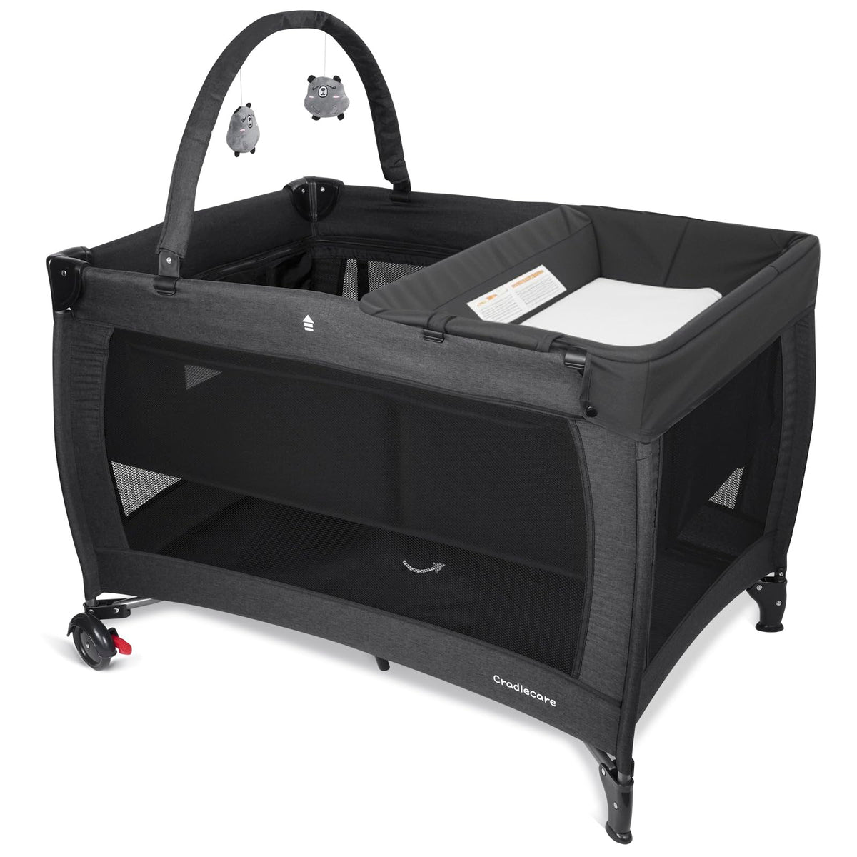 3-in-1 Pack and Play with Changing Table & Carry Bag, Black T315883