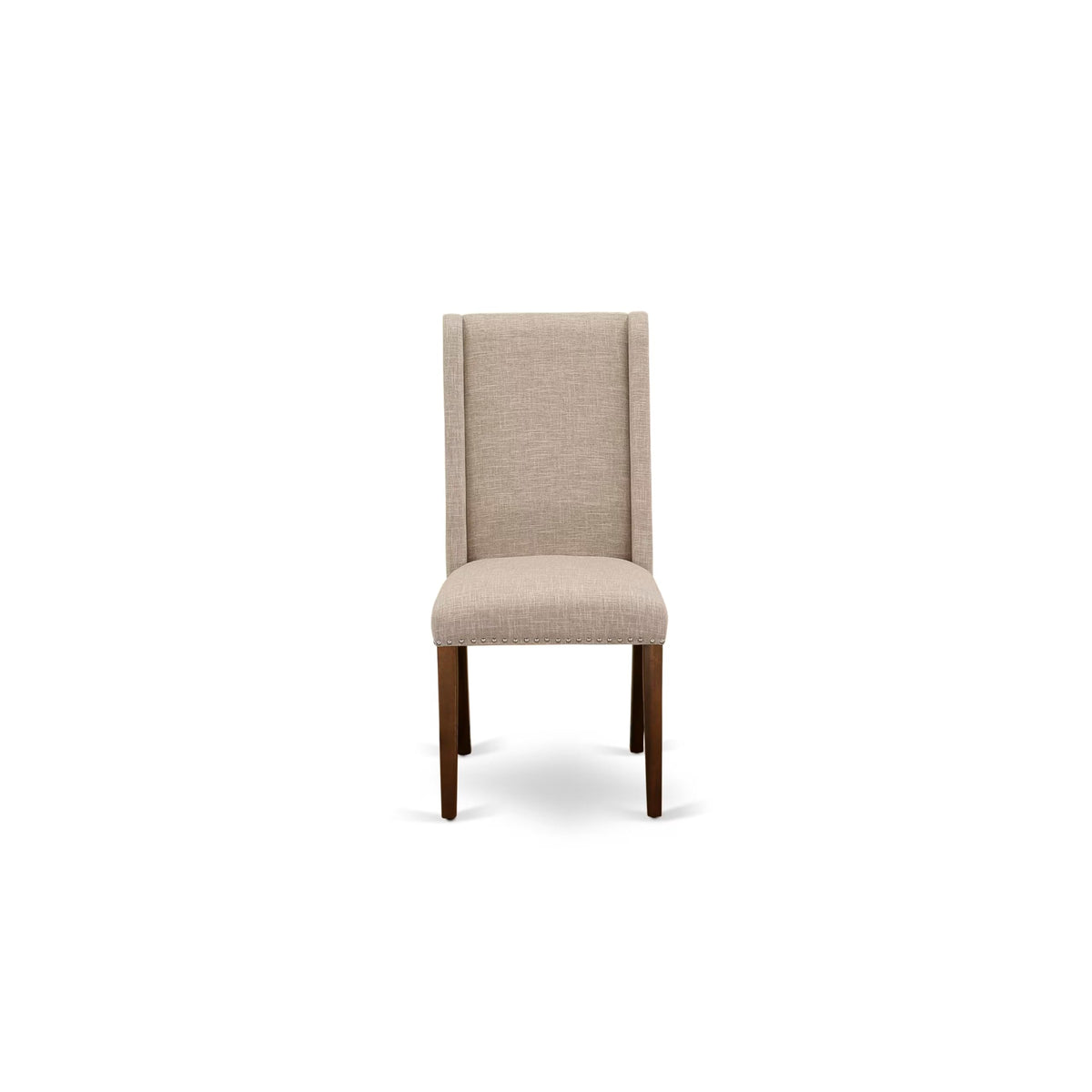 5-piece Wooden Dining Room Set with 4 Light Tan Linen Chairs A747
