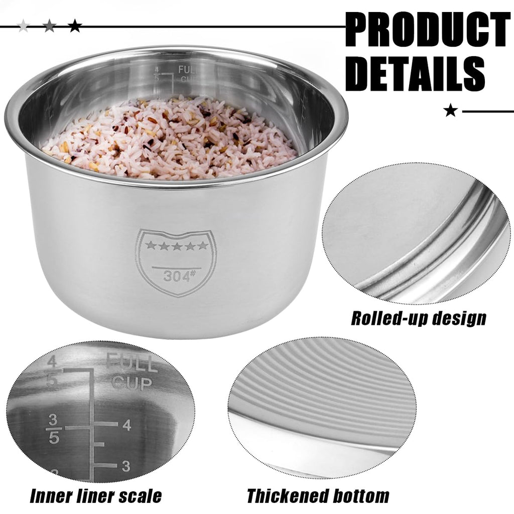 3L Stainless Steel Rice Cooker Inner Pot Replacement G476