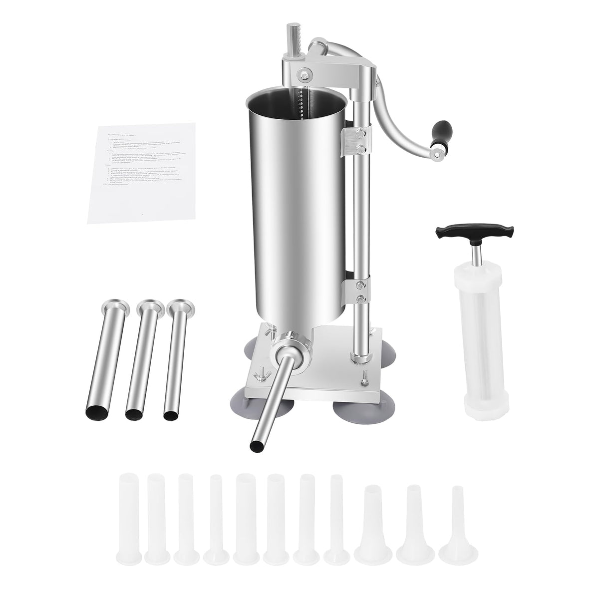 6Lbs Stainless Steel Vertical Sausage Stuffer with 6 Tubes S13798