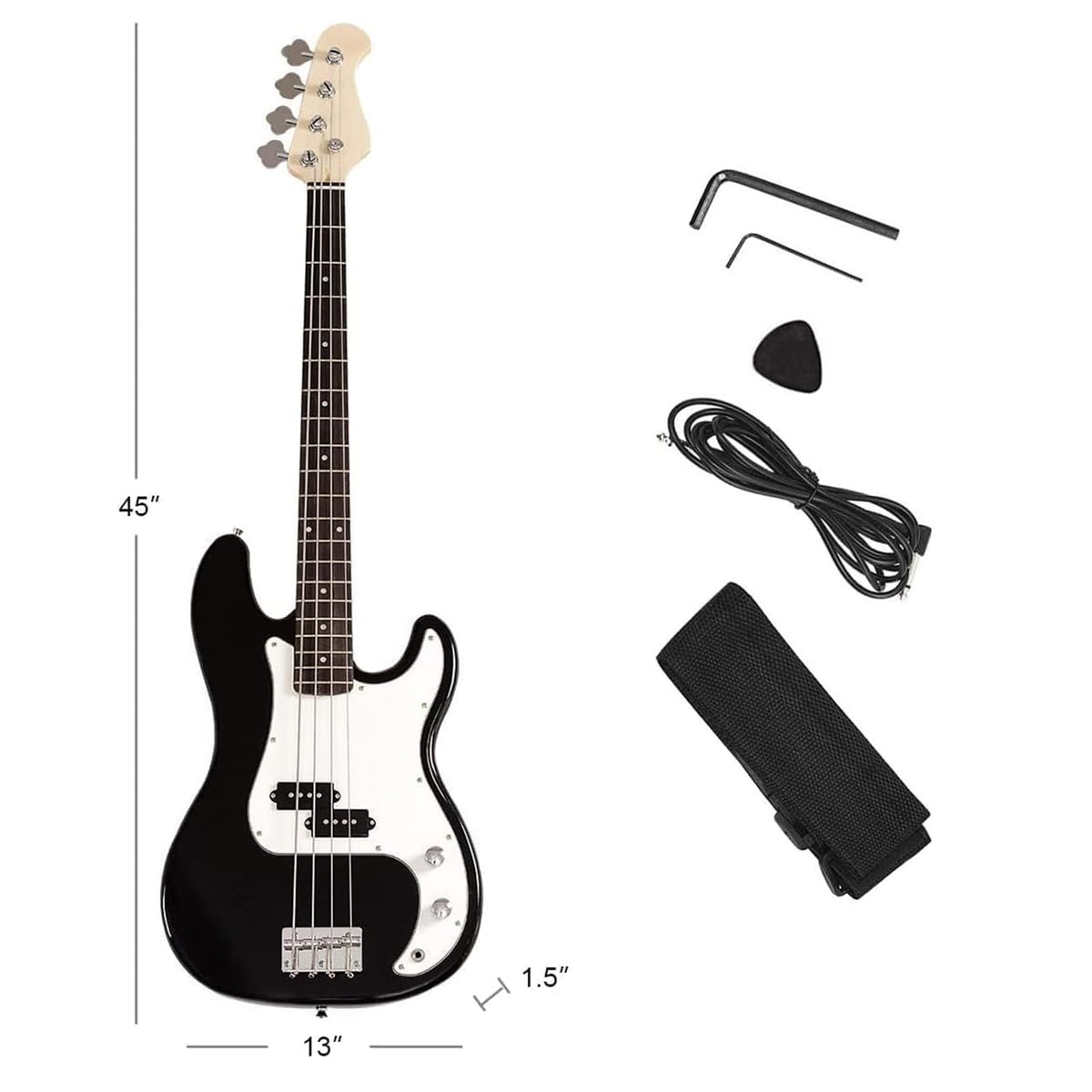 Full Size 4 String Electric Bass Guitar with Bag R18232