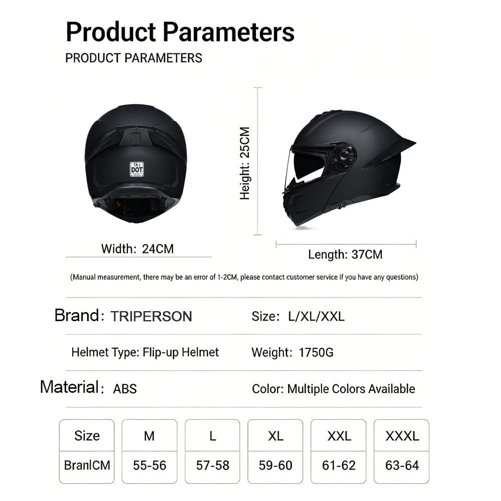 Modular Flip-Up Full Face Motorcycle Helmet with Dual Visor Z71958