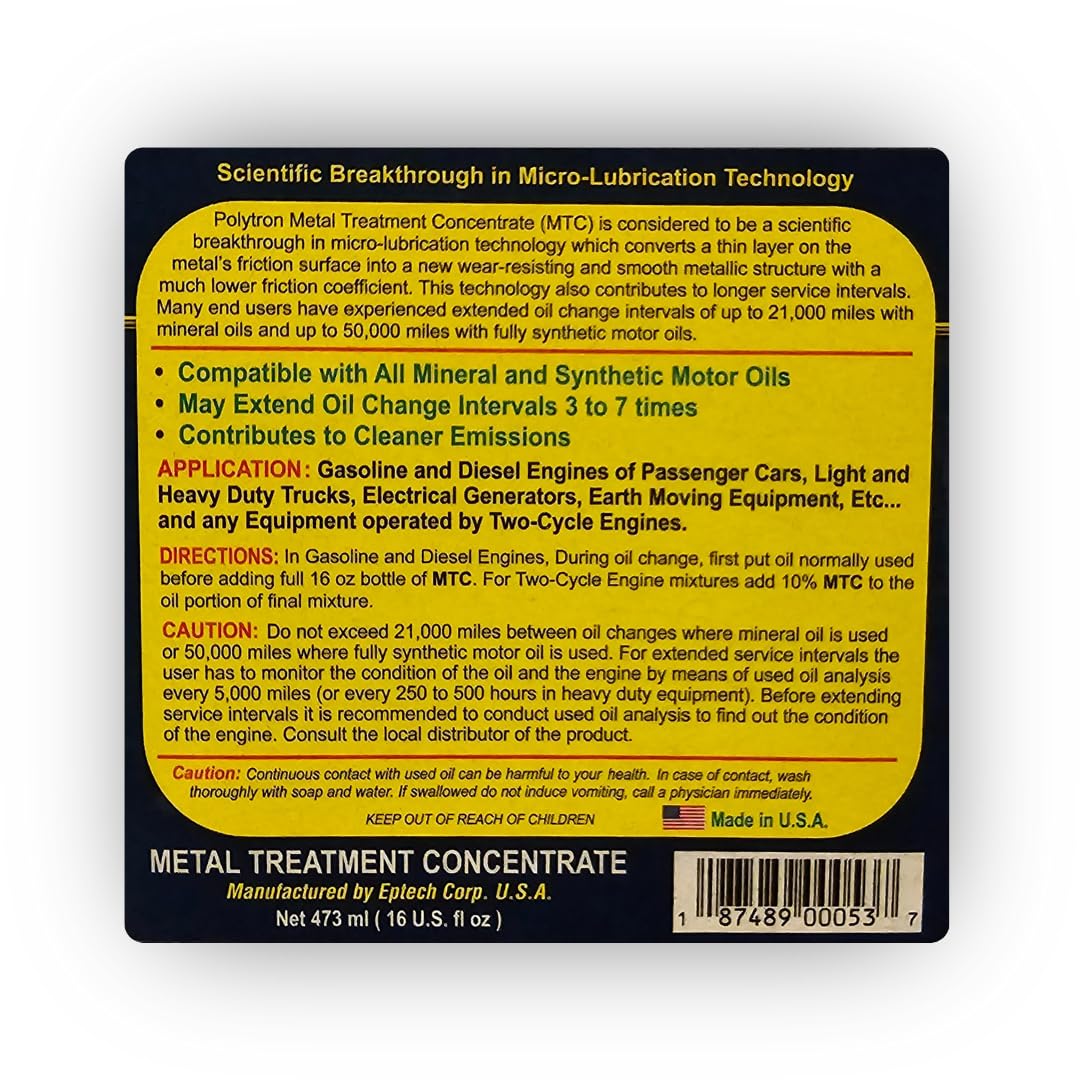 Metal Treatment Concentrate Oil Additive 1/2 Qt Bottle N256269