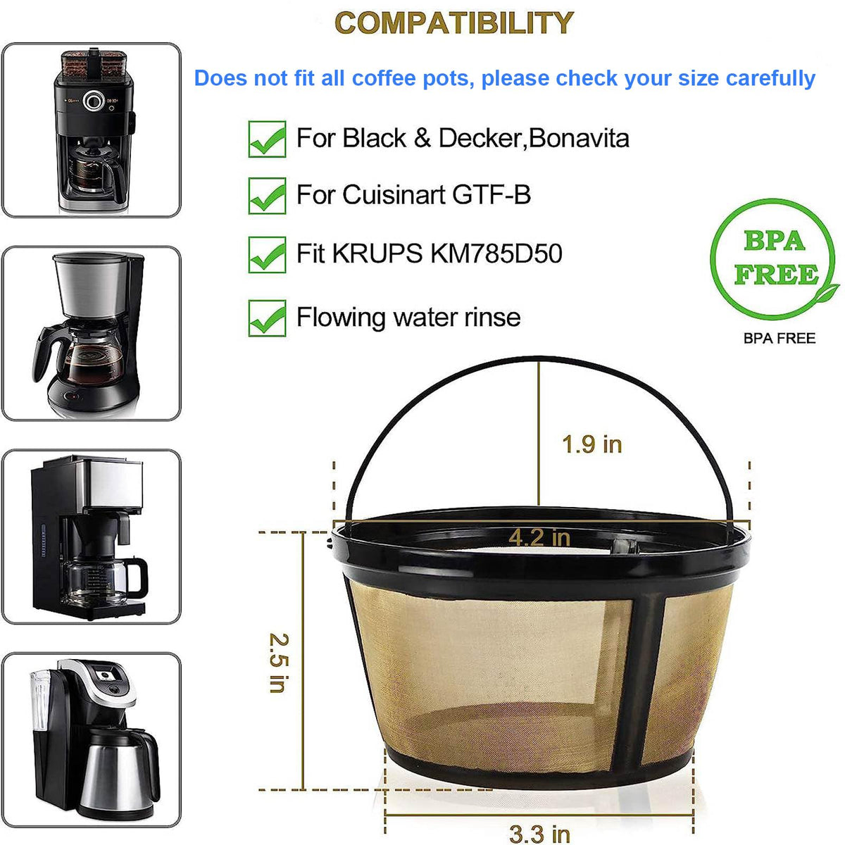Reusable Coffee Filter Basket 8-12 Cup 2Pack M764581