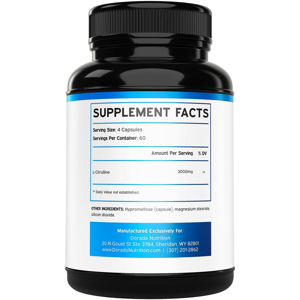 L Citrulline 3000mg & L Arginine Nitric Oxide Supplement 120 Count E2139