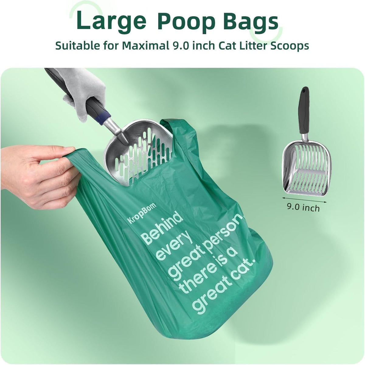 125 Count Large Unscented Cat Poop Bags with Handles D2763