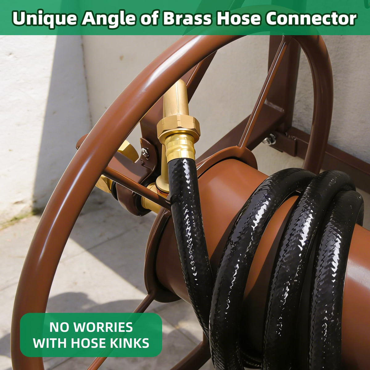 Wall Mount Metal Garden Hose Reel Holds 155ft 5/8" Hose F631211