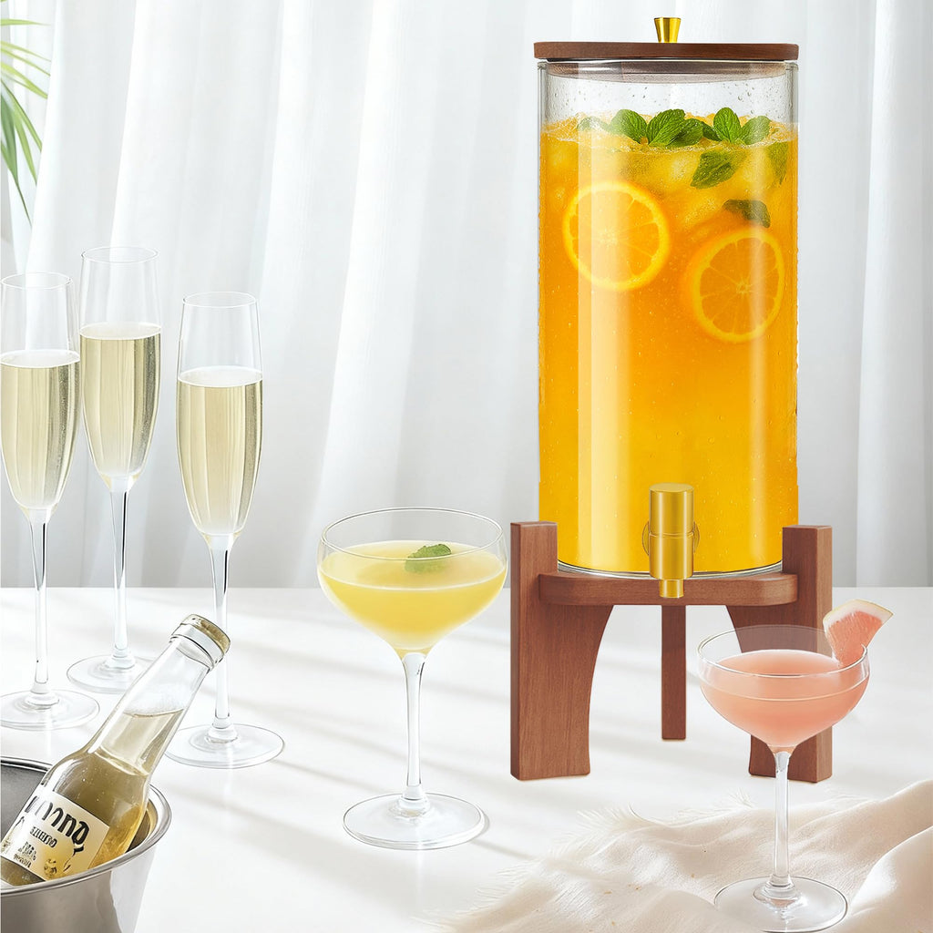 1.5 Gallon Glass Beverage Dispenser with Stand O432