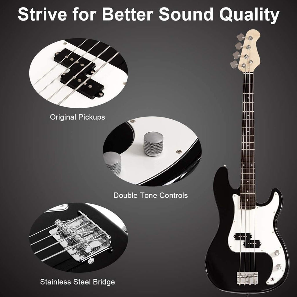 Full Size 4 String Electric Bass Guitar with Bag R18232
