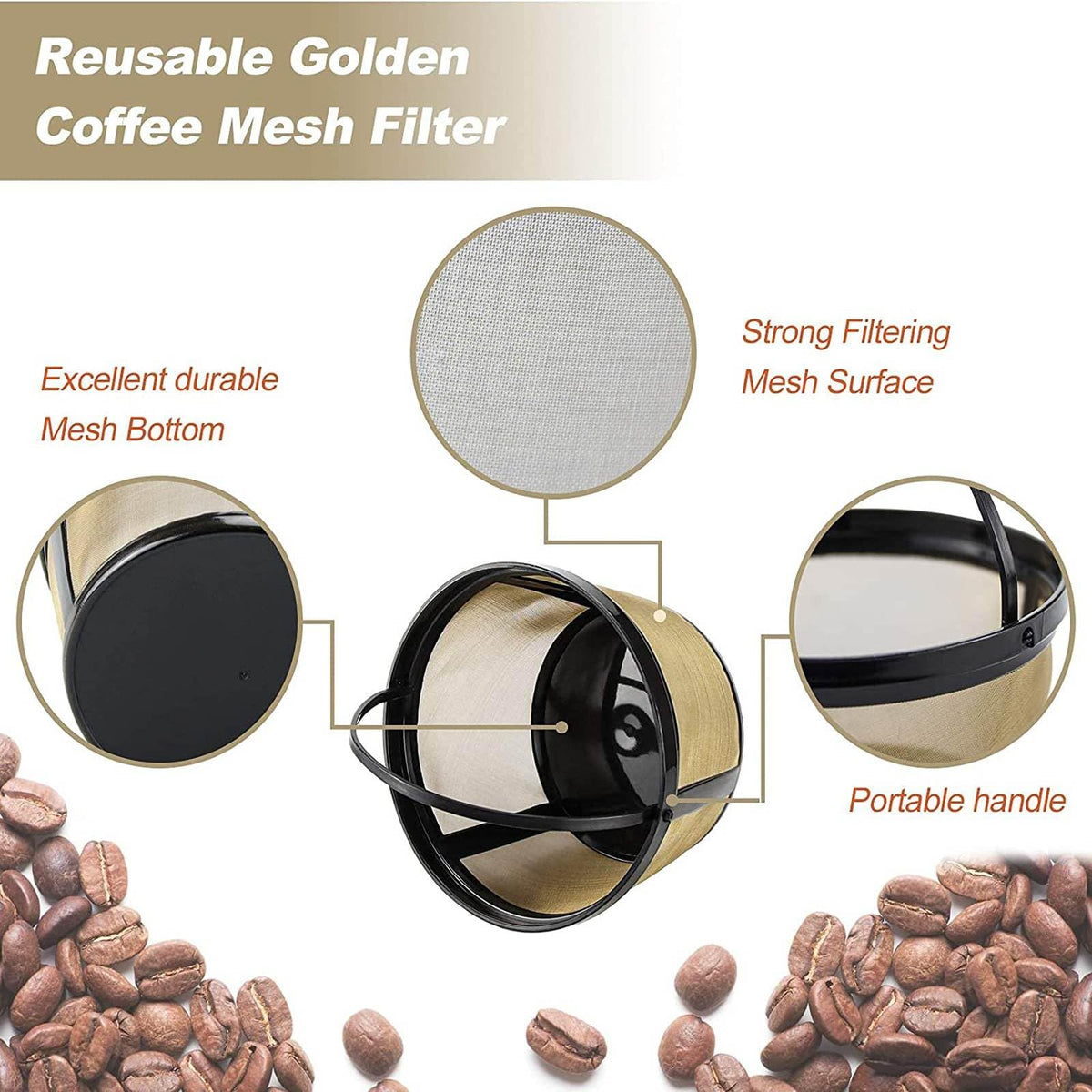 Reusable Coffee Filter Basket 8-12 Cup 2Pack M764581