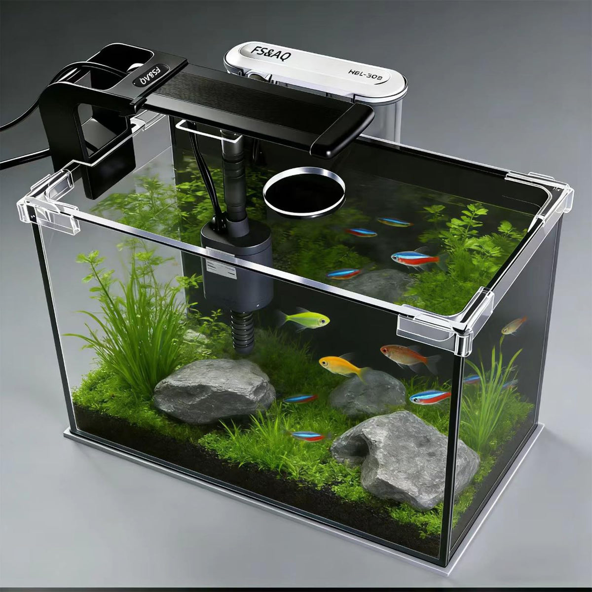 2.5 Gallon Betta Fish Tank with Filter Light and Lid P6874
