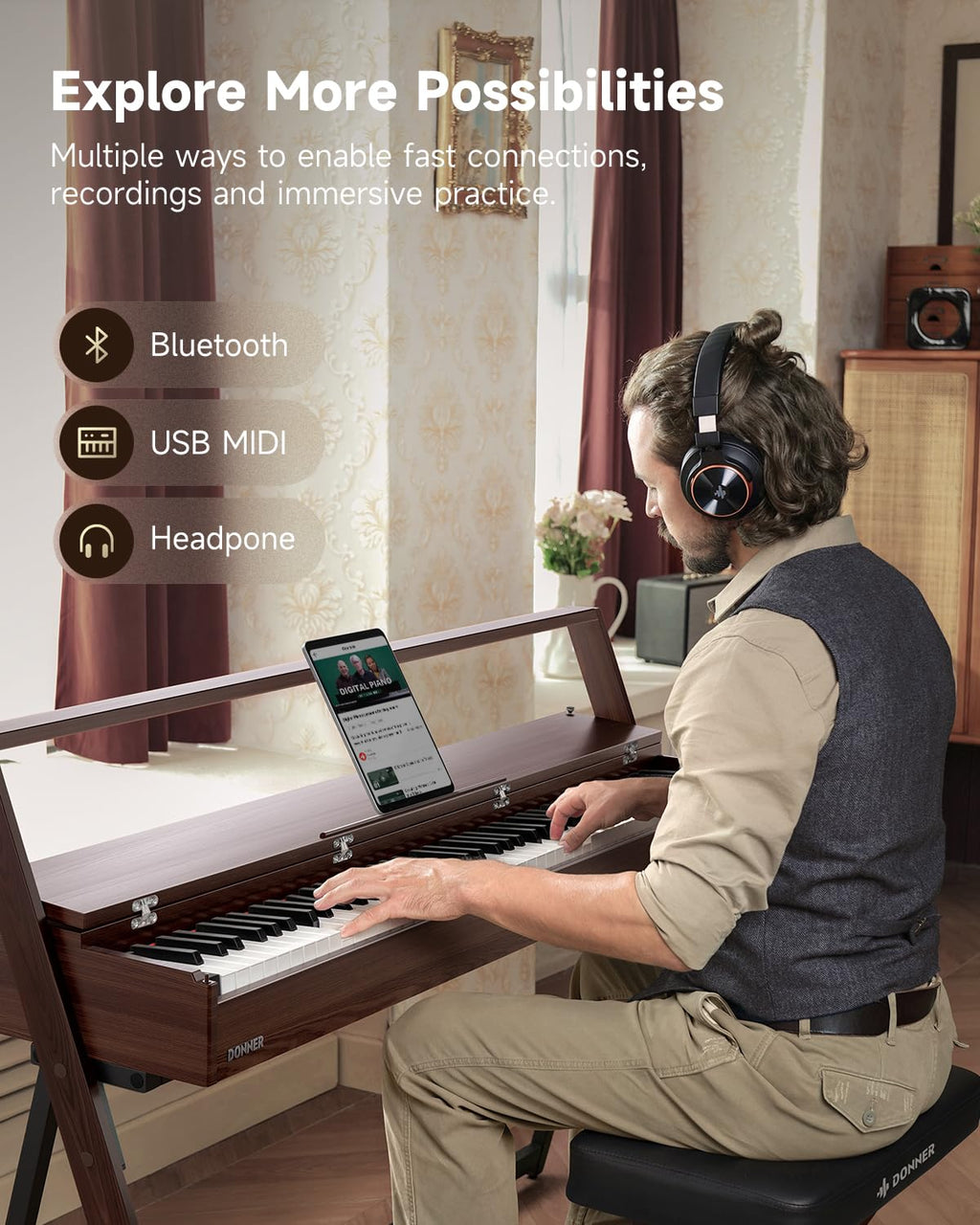 88 Key Weighted Digital Piano with Bluetooth Y320871