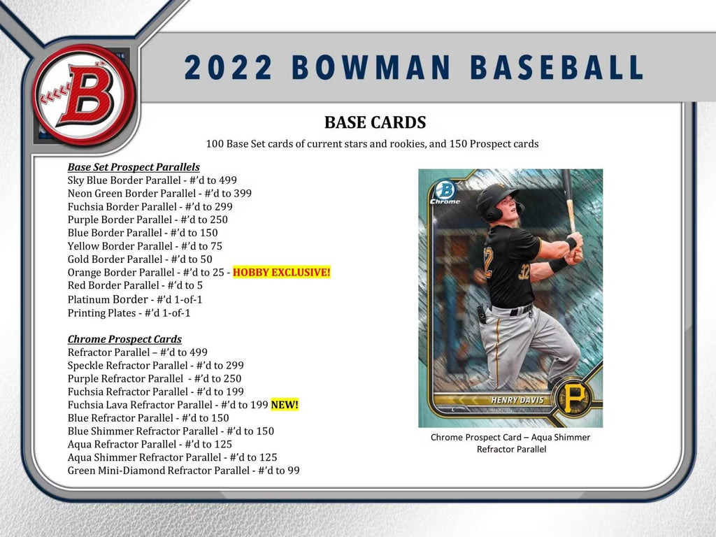 2022 Bowman Baseball Trading Card Mega Box Z760